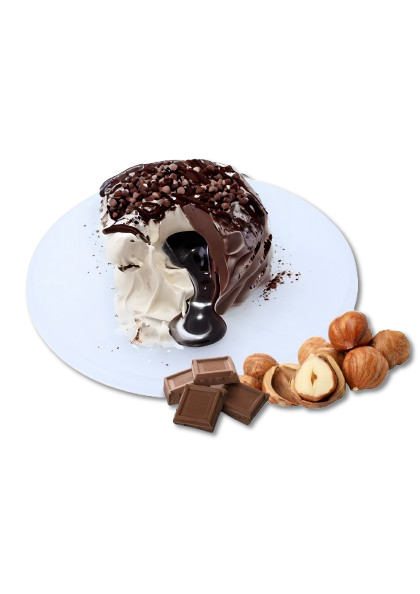 Nocciola con croccante di nocciola e mandorla variegato al cioccolato